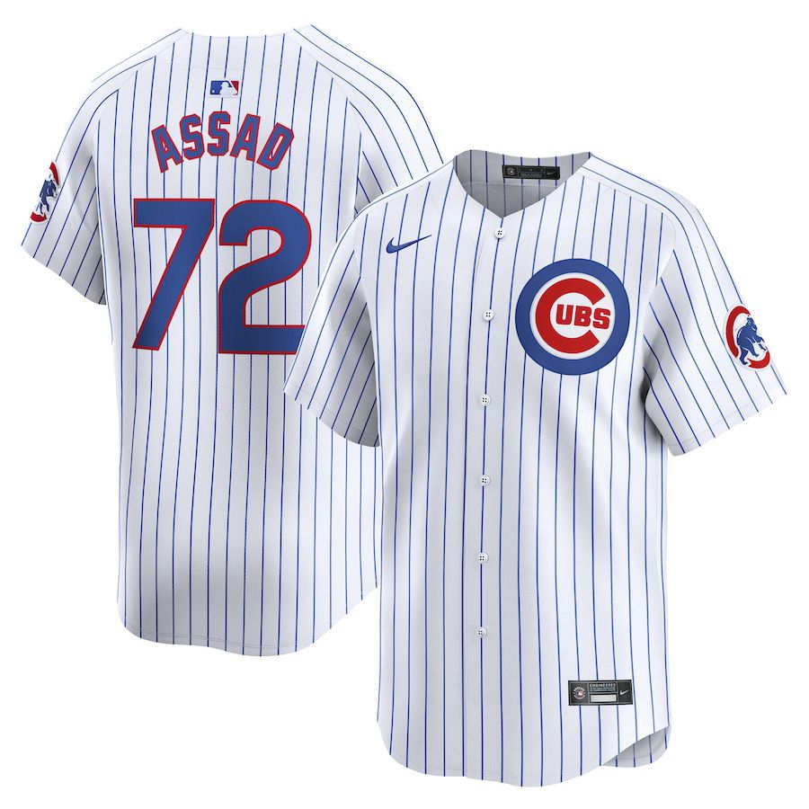 Men Chicago Cubs #72 Javier Assad Nike White Home Limited Player MLB Jersey->->MLB Jersey